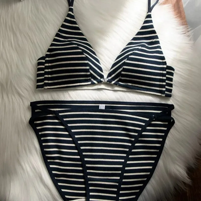 omen Front Closure Bra Set Summer Thin Spaghetti Strap Sexy Triangle Cup Backless Brassiere Lingerie Set 32‑38 Size — image 8