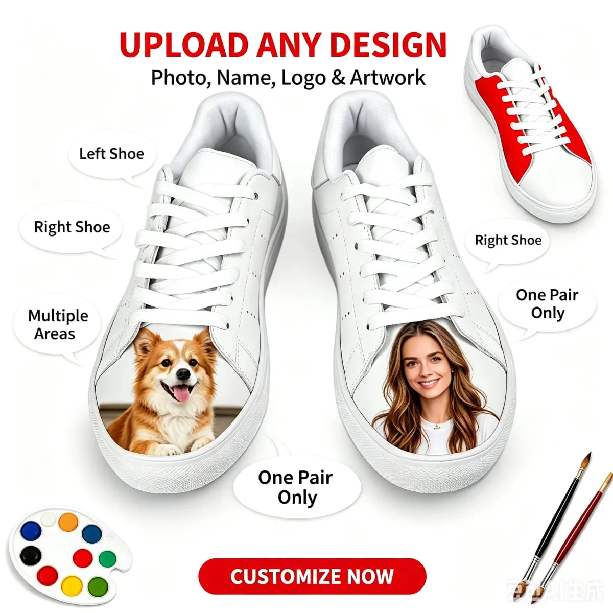 Fashion Custom Made Low-Top Sneakers Mens Womens Teenager High Quality Board Shoes Bespoke Custom Shoe Casual Couple Shoes — image 2