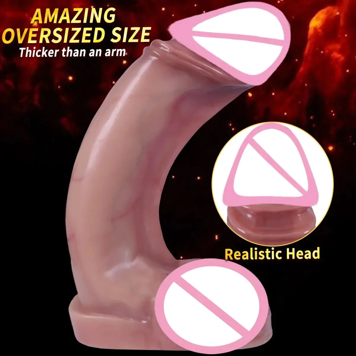 Napakalaking Dildo Babae Masturbesyon Pagpasok ng Anal Super Malaking Dick Anal Plug Expander Makapal na Penis Pang-adulto Mga Laruan sa Seks Dildos 18+ — image 5