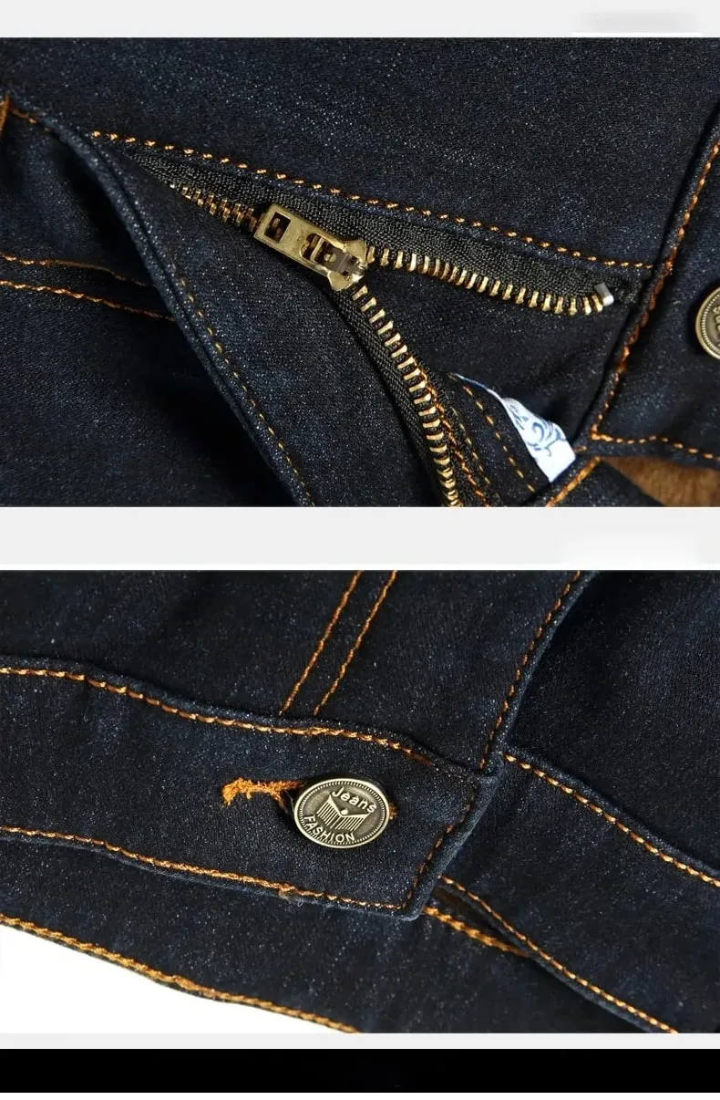 Men's Reflective Fleece-Lined Jeans - Thick Warm Lining Durable Denim & Reflective Trim Safe for Winter Night Commute & Casual — image 9