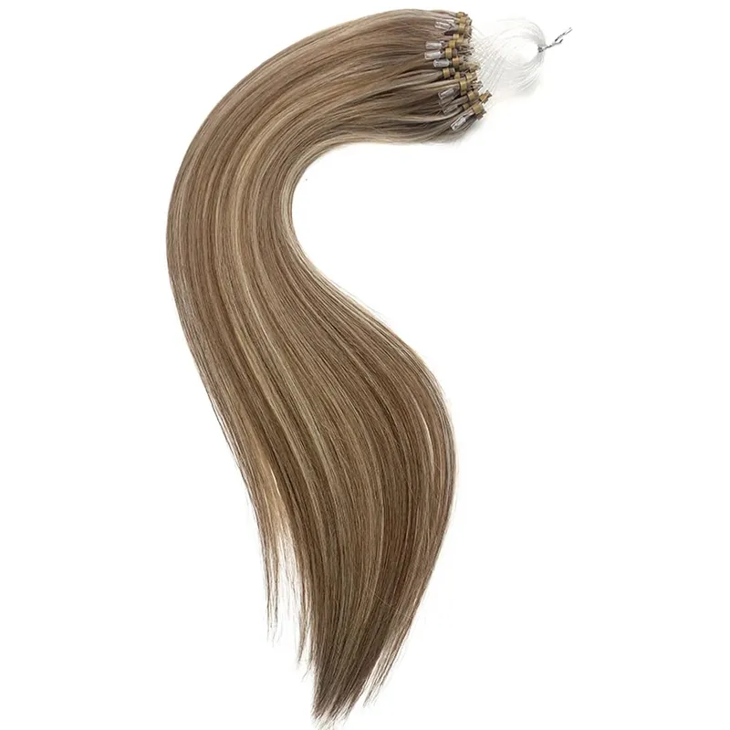 Remy Human Hair Extensions 14-24 Inch Micro Loop Ring Attachment Micro Bead Natural Looking DIY Hair Extension — image 15