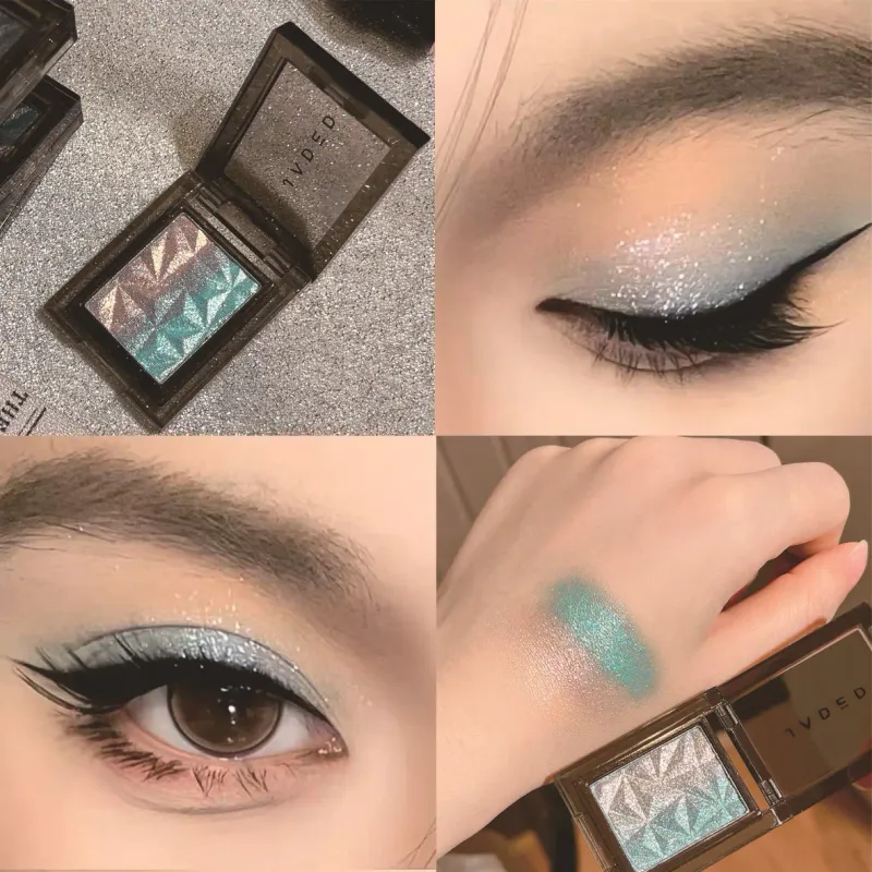 Metallic Gradient Eyeshadow Palette Silver Blue Punk Smoky Eye Shadow Highly Pigmented Pressed Purple Glitter Eyes Makeup Palet