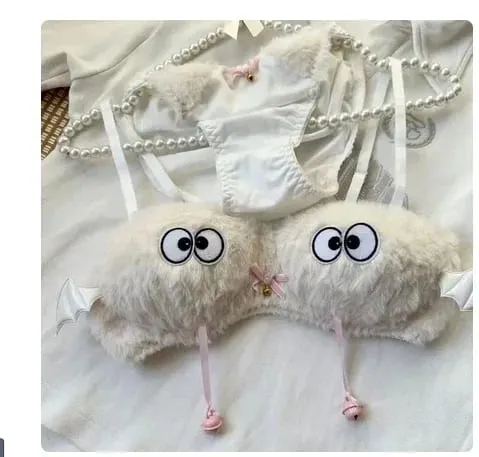 Cute Cat Paw Plush Lingerie Set for Women Warm Winter Bra & Panty with Ears Comfortable Kawaii Underwear — image 28