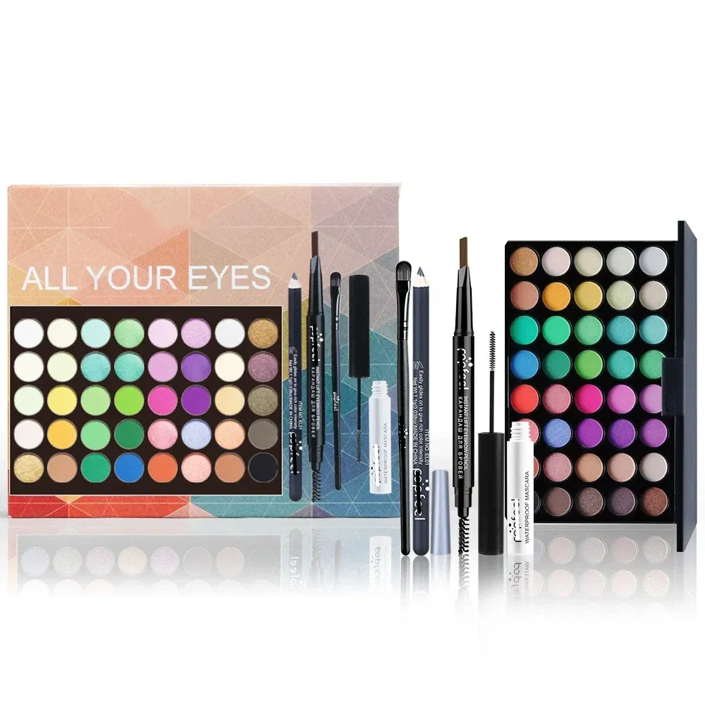 Glitter Matte Αδιάβροχη Παλέτα Πούδρα Καλλυντικά Κιτ Φρυδιών Μολύβι Μολύβι Μολύβι Στυλό Μάσκαρα Μακιγιάζ Βούρτσες Μακιγιάζ Καλλυντικά ματιών — image 7