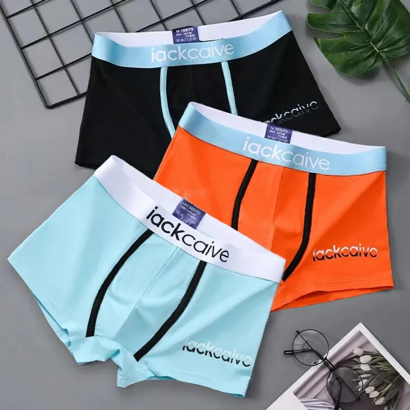 3 pçs calcinha masculina de algodão boxers masculino respirável homem boxer impresso cuecas confortáveis shorts masculinos roupa interior M-3XL — image 29