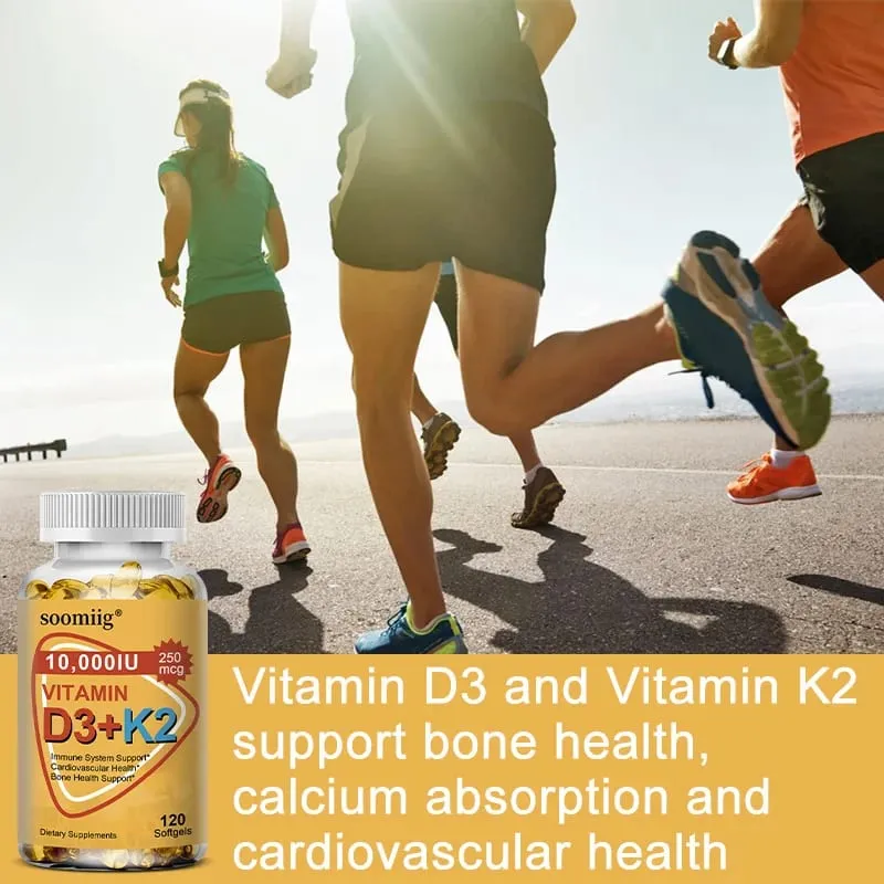 Vitamin D3 K2 Softgel Capsule Supplement Support Joint Bone and Immune Health Strong Bones & Healthy for Men Women — image 2