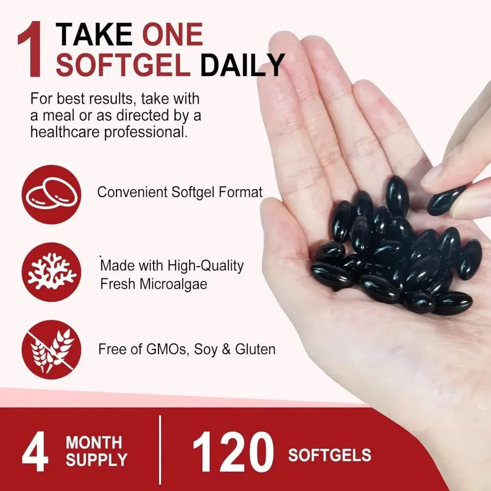Astaxanthin Softgels 12mg Per Serving Microalgae 120 CT Gluten-Free Soy-Free Non-GMO Vegan Supports Antioxidant Activity — image 5