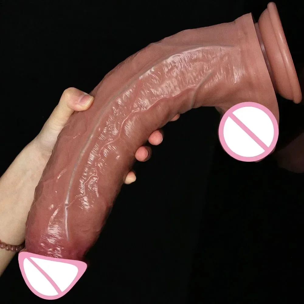 4Sizes Realistic Soft Big Dildo Double Silicone Suction Cup Penis Couples Masturbation Huge Cock Woman Man Anal Adult Sex Toy
