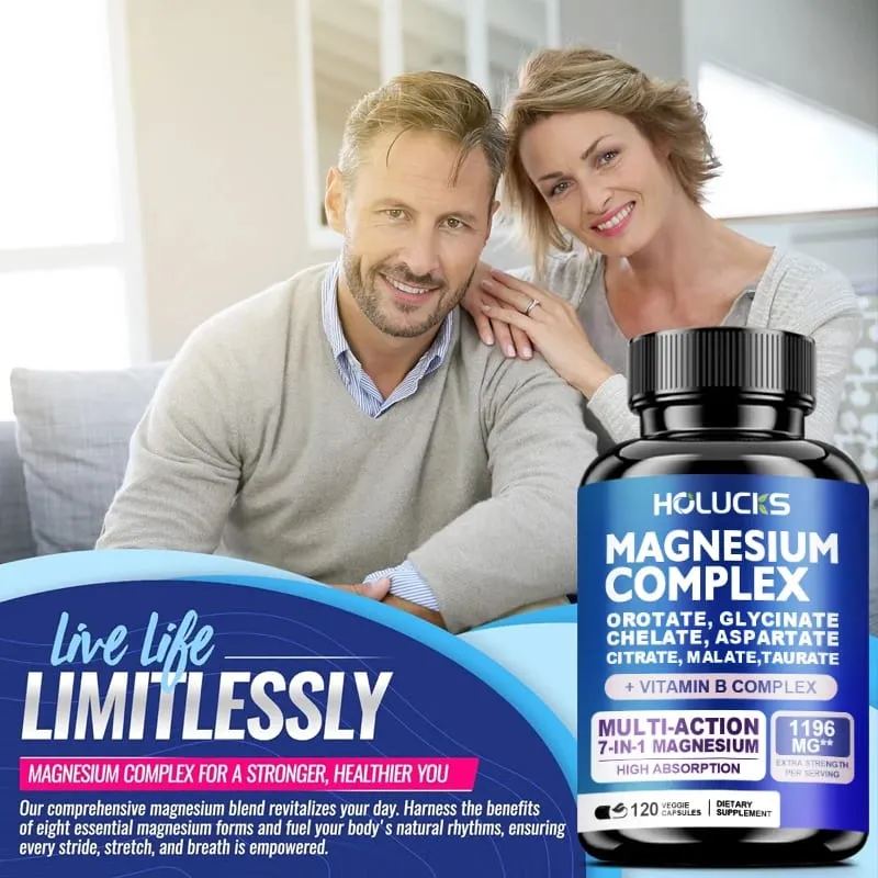 Magnesium Complex Supplements-Memory Bone & Promotes Brain Health Sleep Support Muscle Relaxation Stress & Anxiety Relief
