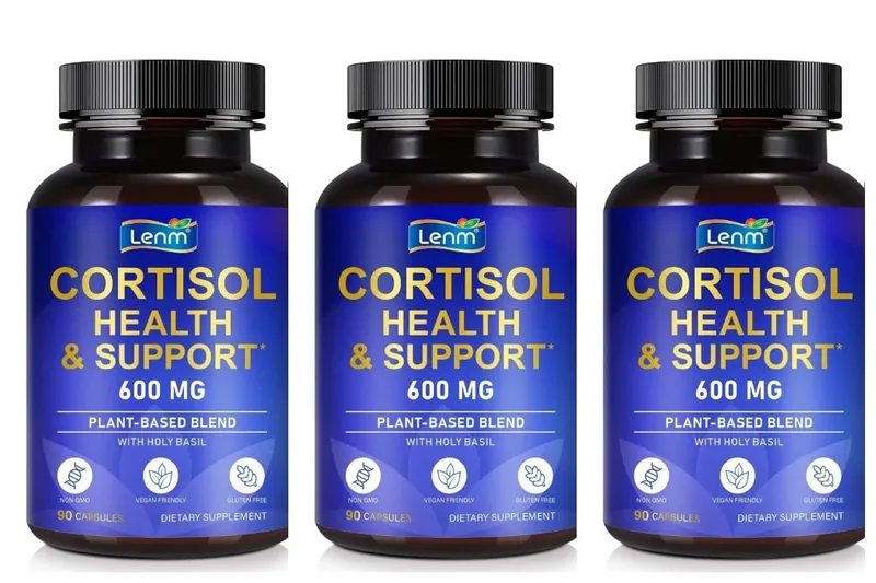 Lenm Cortisol Cápsulas de Suporte à Saúde Ashwagandha Rhodiola Holy Basil L-Theanine Para Equilíbrio do Estresse e Relaxamento Adulto 90 Contagem — image 9