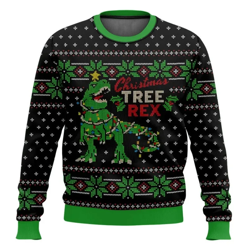 Jurassic Park Dinossauros Feliz Natal Roupas Presentes Suéteres de Papai Noel Moletons masculinos e femininos 3D Festa de outono e inverno — image 12