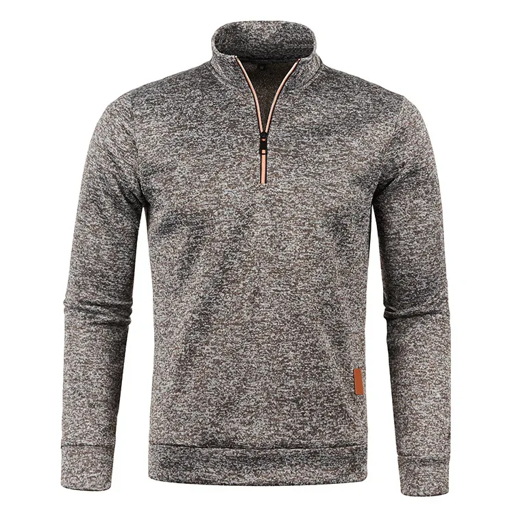 Men's Knitted Sweatshirts Casual Thicker Half Zip Pullovers For Male Hoody Man Solid Color Turtleneck Sweater Coats BSD-ZW118 — image 14
