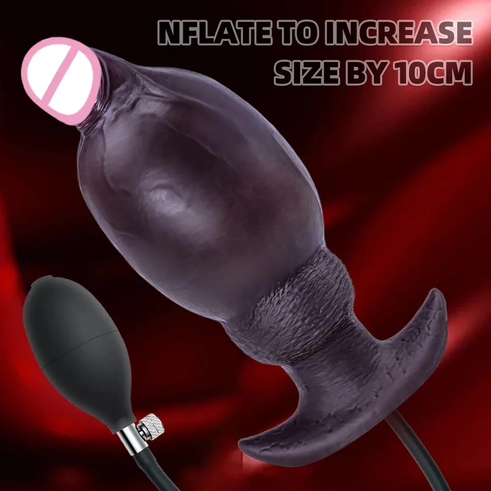 Big Butt Plug Inflatable Anal Plug Penis Wearable Soft Silicone Monster Dildo Knot Trainer Dick for Men Gay Women Adult Sex Toys — image 4