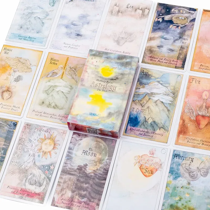 Corpos celestiais 51 peças baralho de cartas astrologia oracle para adivinhação do destino e adivinhação 10.4x6.1cm jogo de tabuleiro para festa divertida — image 6