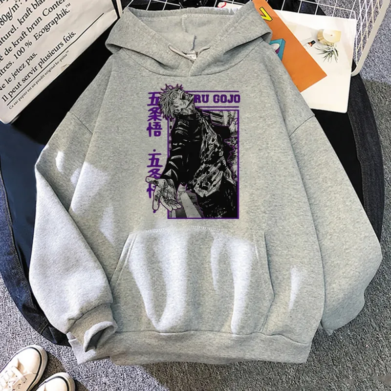 Anime Jujutsu Kaisen Manga Gojo Satoru Graphic Hoodies Vintage Oversized Hooded Long Sleeves Cotton Hoodie Men Women Clothes — image 11