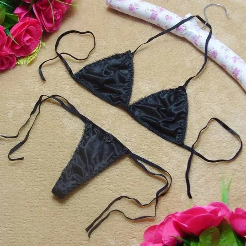 Nyaste sidentrosa G-string Spets Sexiga Underkläder Dam Sexiga Trosor Kvinna Låg midja String Spets Underkläder Intimates Strings T-back — image 4