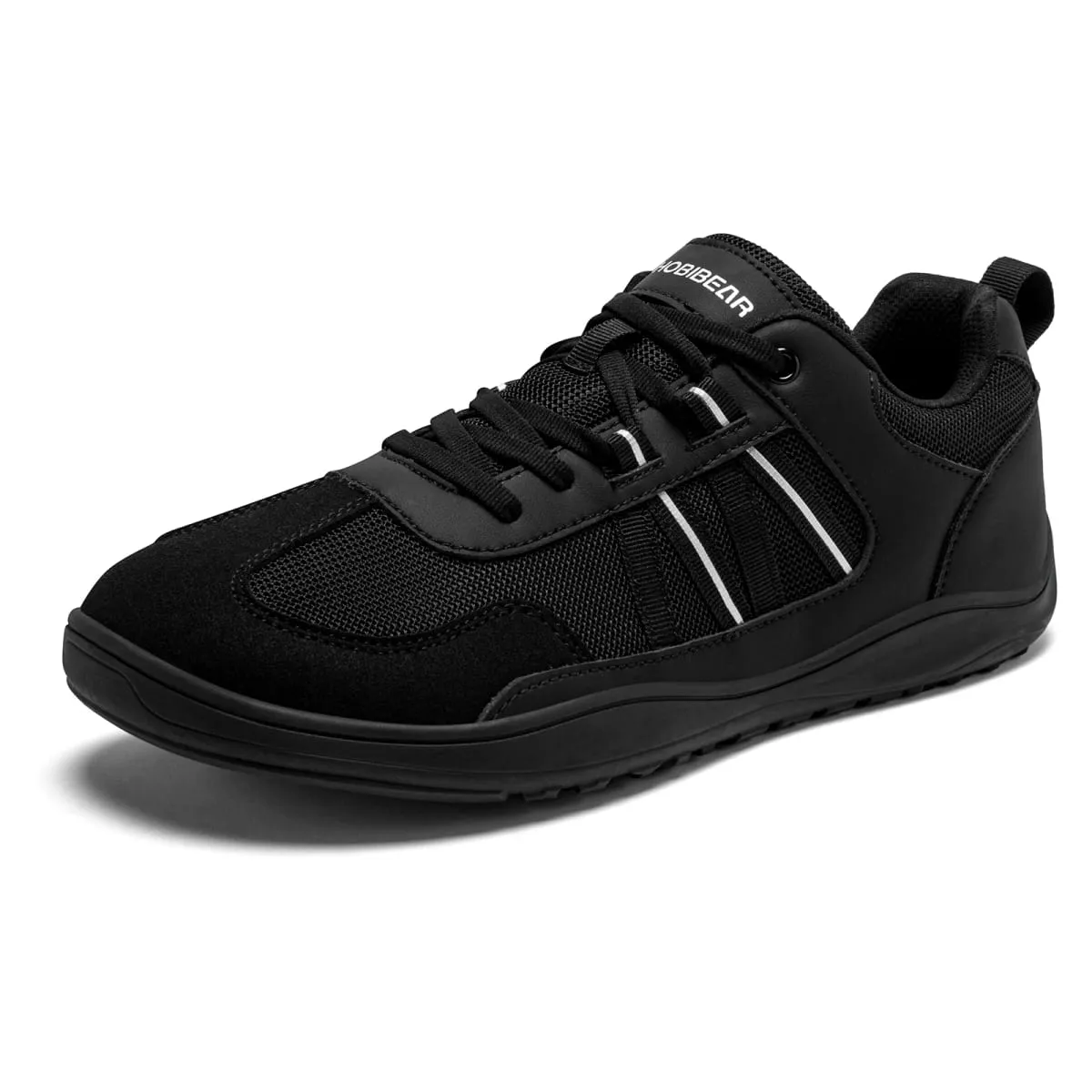 Unisex Wide Toe Shoes Barefoot Zero Drop Minimalist Sneakers Mesh Artificial Leather Patchwork Lace-up Shoes