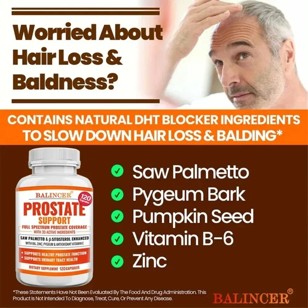 Prostate Supplements Saw Palmetto Prostate Health Support with 33 Ingredients for Healthy Urination Frequency & Improve Sleep — image 3