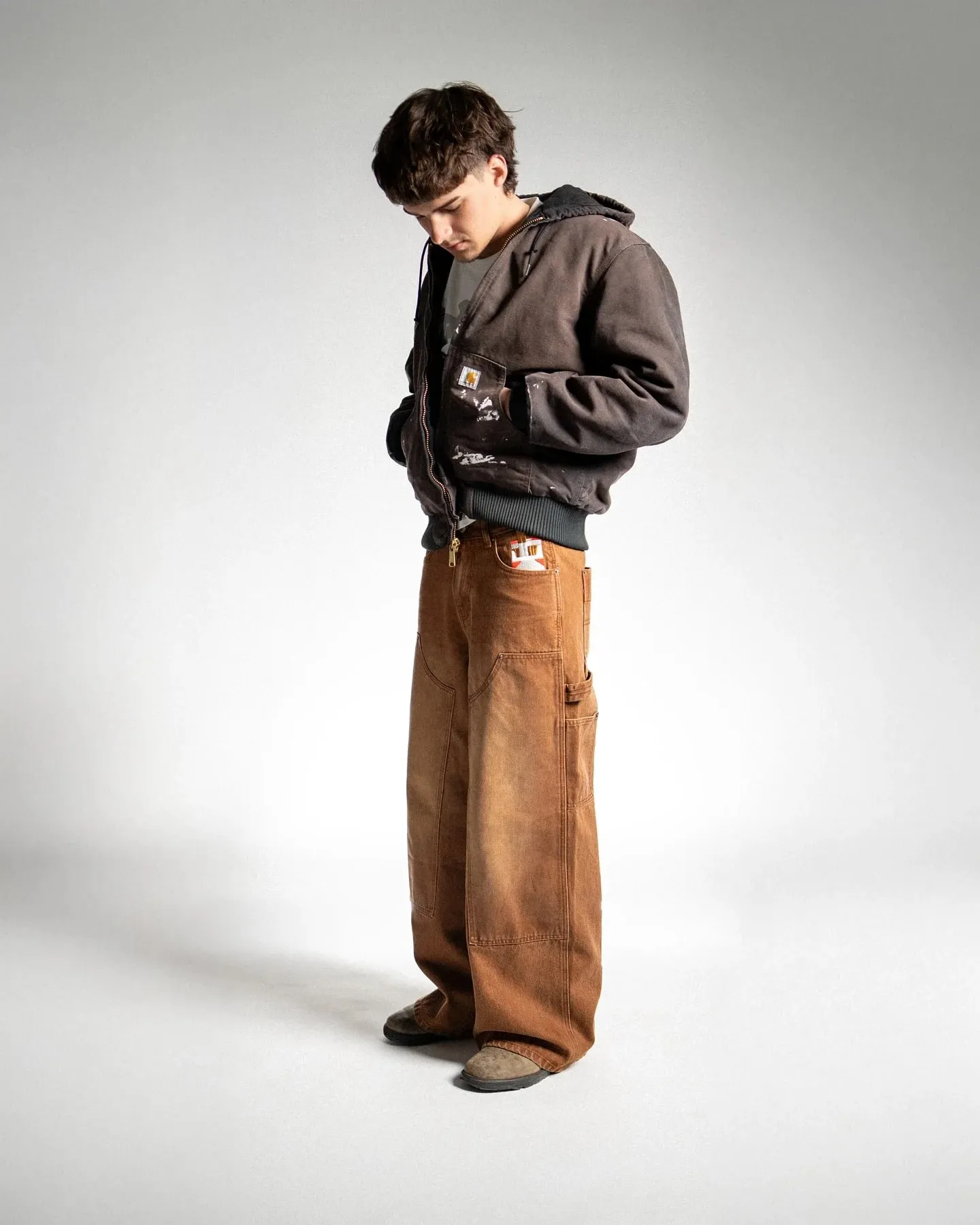 Streetwear Y2K Punk Retro Gothic American Classic Embroidered Jeans Men Women Brown Punk Loose Oversized Trousers Straight Jeans — image 6