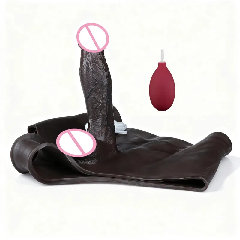 Black Nude Strapon Malaking Makatotohanang Ejaculation Dildo Silicone Squirting Panties Na May Simulated Solid Penis Sex Toy Para sa mga Babae — image 33