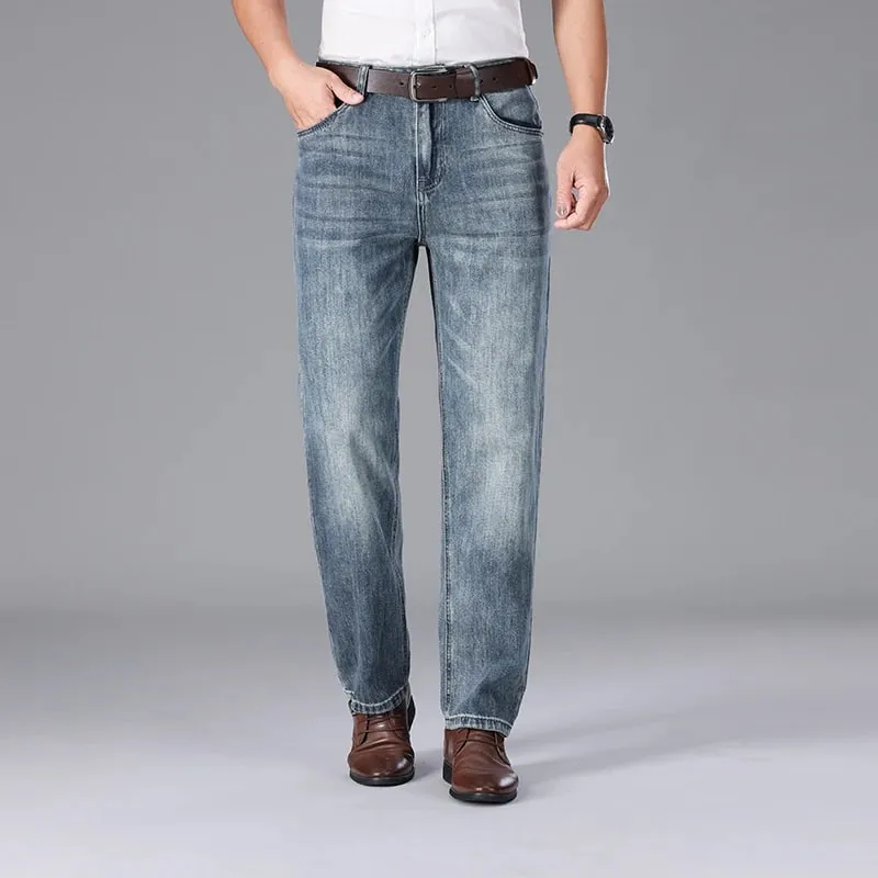 2026 Summer High Quality Brand Cloth Business Casual Men's Lightweight Straight Loose Jeans Classic Retro Thin Cotton Trousers — image 11