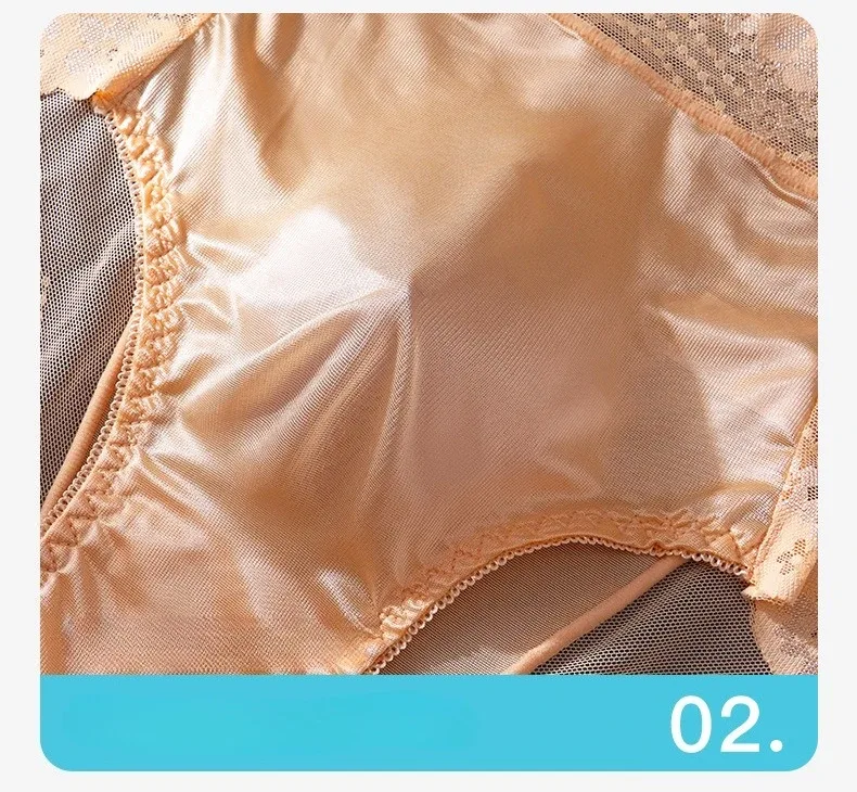 Flower Lace Mesh Hollow Out Sexy Men's Underwear Ice Silk Breathable Seamless Manipis na Triangle na Pantalon Malambot Traceless Panlalaki Briefs — image 14