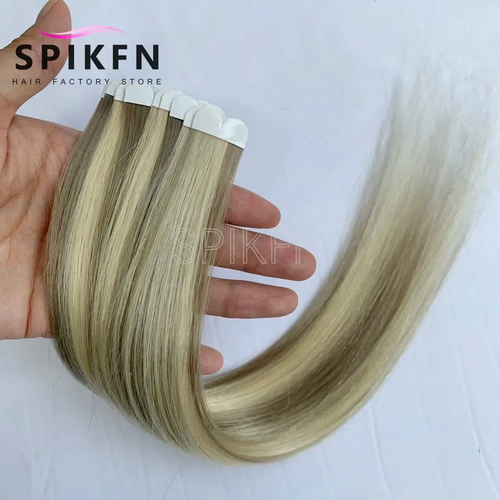 14inches Mini Tape-In Hair Extensions Straight Human Hair Seamless Skin Weft 10pcs/pack Lightweight Butterfly Tape Hair — image 10