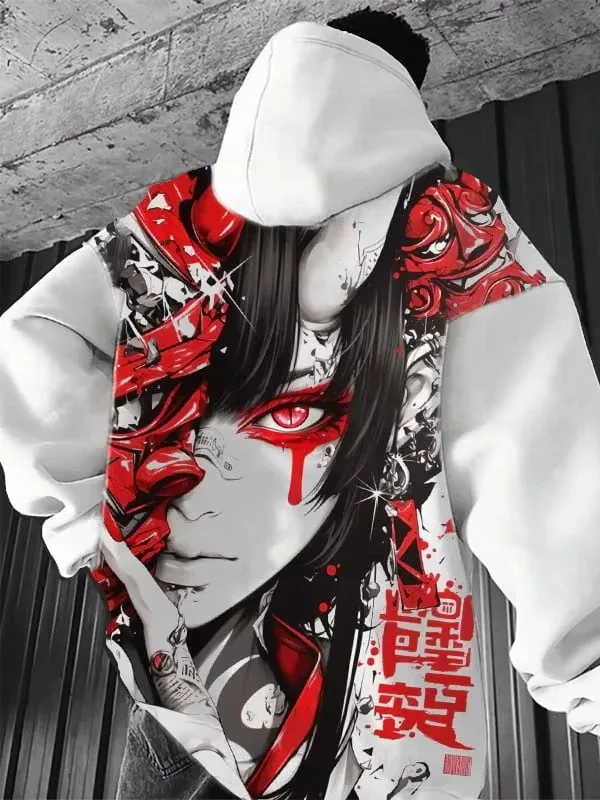 Japansk anime 3d-tryck luvtröja Män Kvinnor Mode Sexig Samurai träningsoverall Fritidskläder Luvtröja Höst Vinterkläder Y2k kappa — image 5