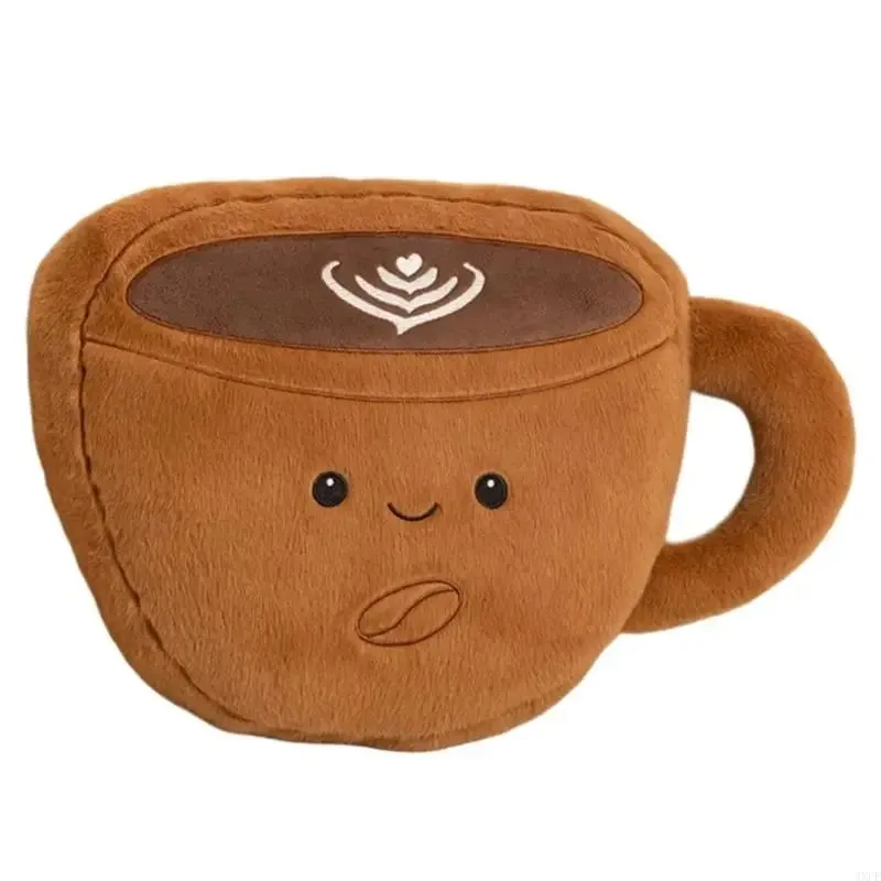 Coffee Bean Plush Pillow Soft Stuffed Doll Back Cushion for Sofa and Lounge Use