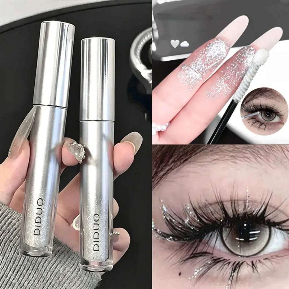 Silvery Shining Mascara Fine Glitter Highlight Lengthening Curling No Smudging Waterproof Natural 3D Sparkling Eye Makeup — image 1