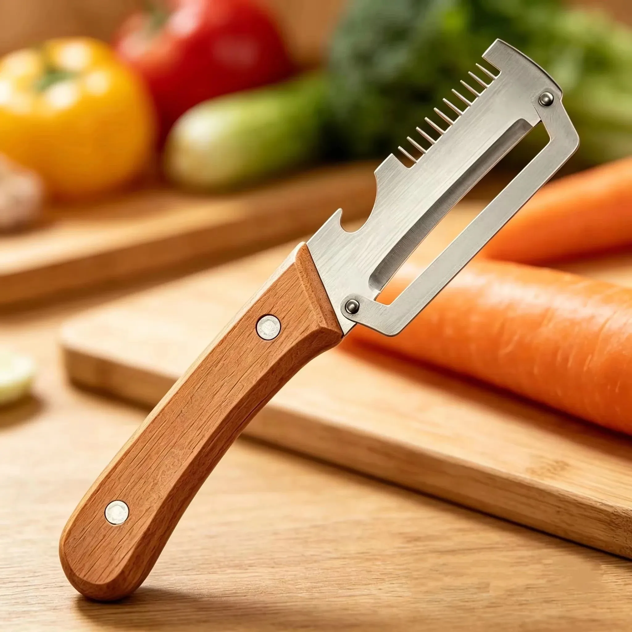2PC Set Stainless Steel Multifunctional Kitchen Slicer Sharp Cutting Tool For Home Green Onion Cabbage Shredder Vegetable Peeler — image 3