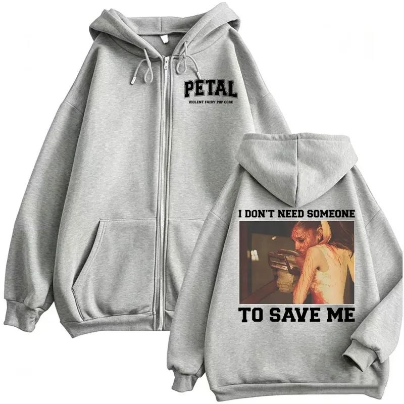 Ariana grande pétala núcleo eu não preciso de alguém para salvar jaqueta moletons casacos masculinos femininos casuais aconchegantes de alta qualidade com capuz com zíper — image 5