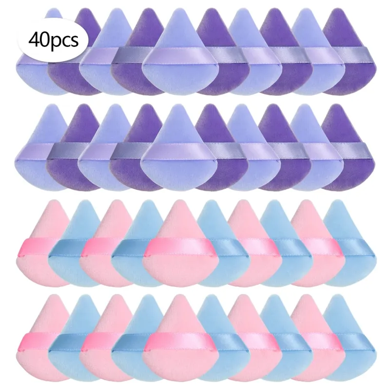 Mini Triangular Powder Puff 40-80Pcs Apply Loose Powder by Gently Pressing It onto the Face to Achieve a Setting Effect
