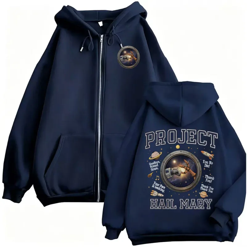 Project Hail Mary Sweatshirts Jacket Coats Rocky Jazz Hands Amaze Zip Up Hoodies Lalaki Babae Fashion High Quality Zipper Pullover