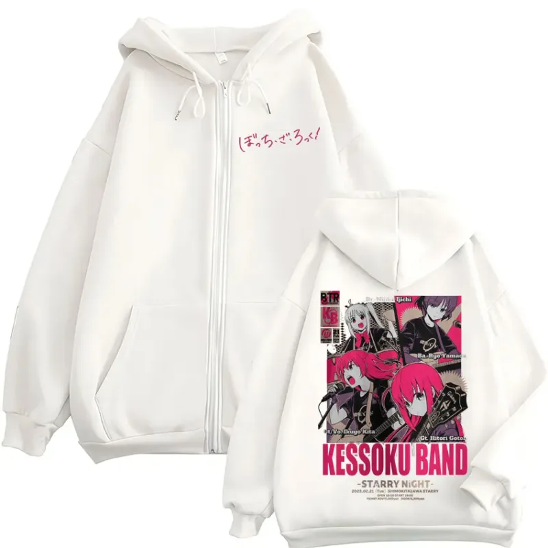 Anime Bocchi The Rock Zipper Hoodies Hitori Gotoh Yamada Ryo Kita Ikuyo Ijichi Nijika Zip Up Sweatshirts Men Women Pullover Coat — image 9