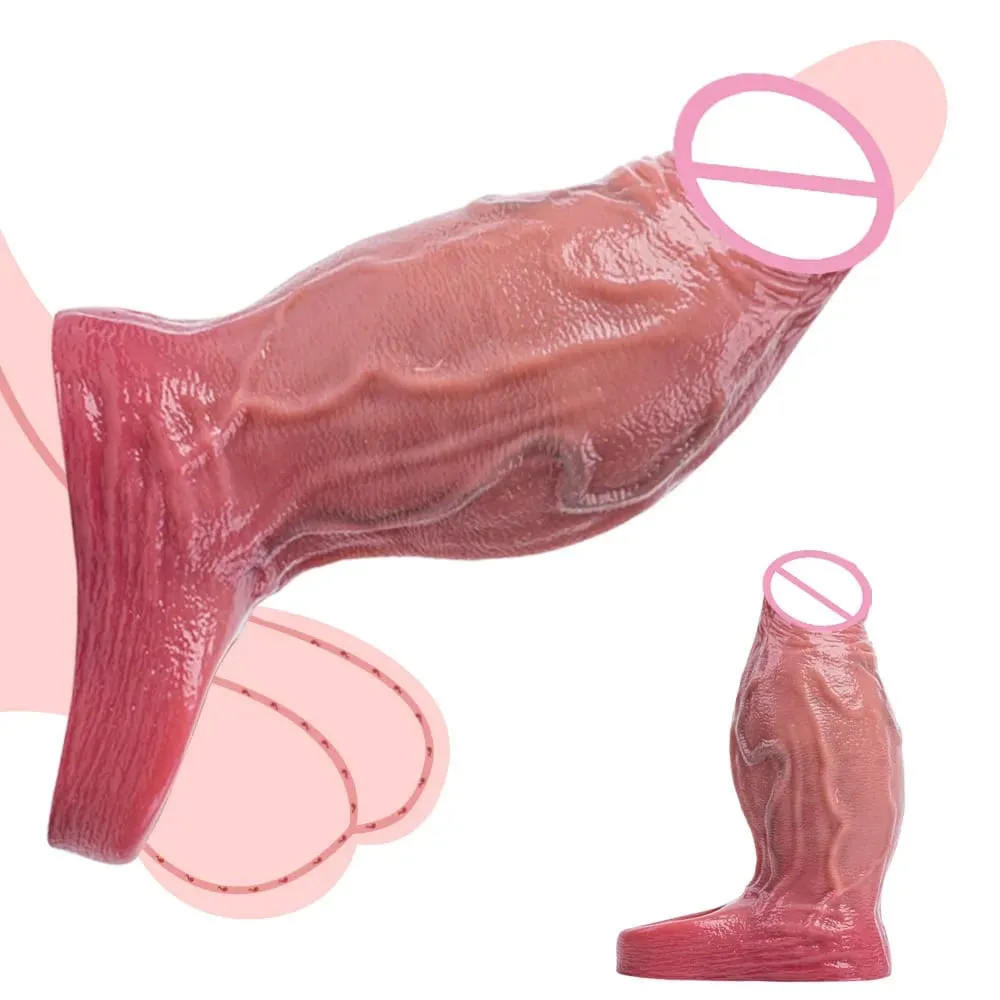 Silicone Large Dildo Reusable Penis Sleeve Open-ended Design with Dick Enlarger Silicone Male Masturbator Sex Toys for Men 18+ — image 1