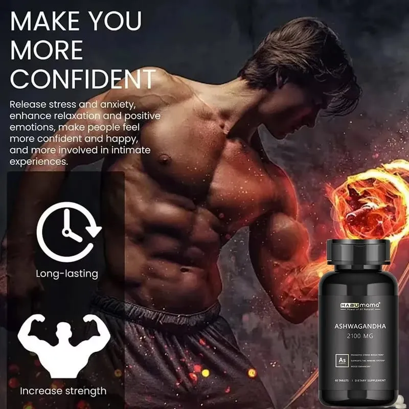 Suplemento energético Ashwagandha original, não transgênico, apoia a saúde reprodutiva, energizador natural — image 2