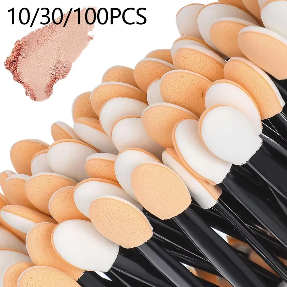 10/30/300pcs Double Ended Eyeshadow Brush Eyeshadow Applicators 6.2cm Makeup Sponge Brushes For Women Cosmetic Beauty Tool — image 1