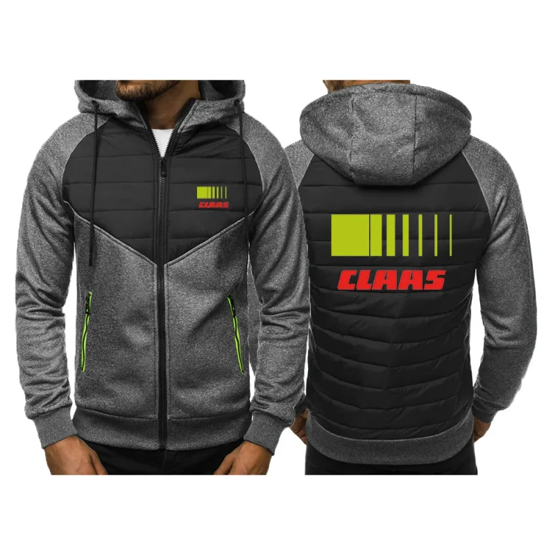 Claas 2024 BAGONG Estilo ng Panlalaking Spring at Autumn Leisure Fashion Jacket na Tatlong Kulay na Stitching Sweatshirt Mga Cotton Kumportableng Tops — image 4