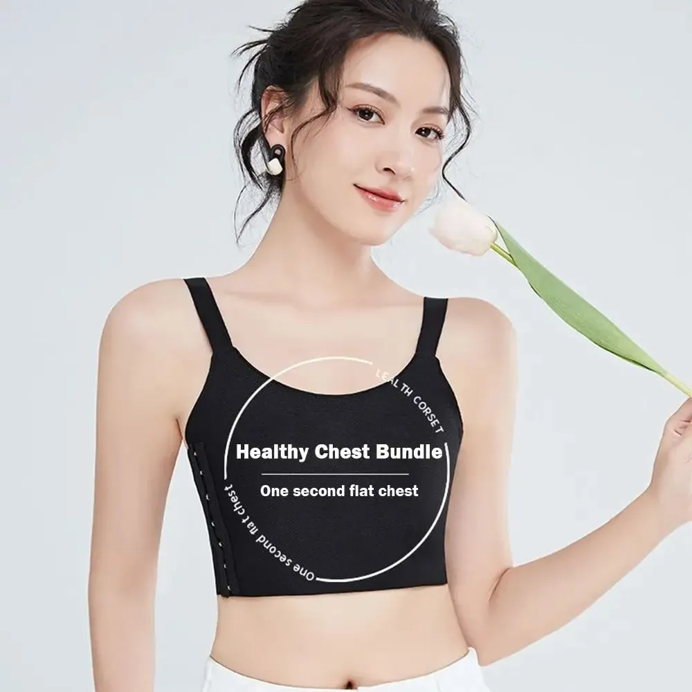 Slimming Style Sports Bralette Breathable Fabric Nylon Fabric Chest Shaping Underwear Seamless Design Thin Style — image 4