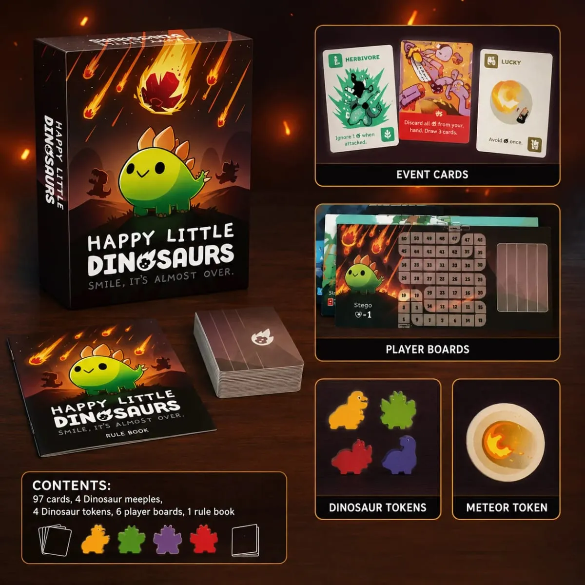 Happy Little Dinosaurs Cute Survival Strategy Card Board Game Fun Adventure Family Party Kids Adults Gift English Version — image 3