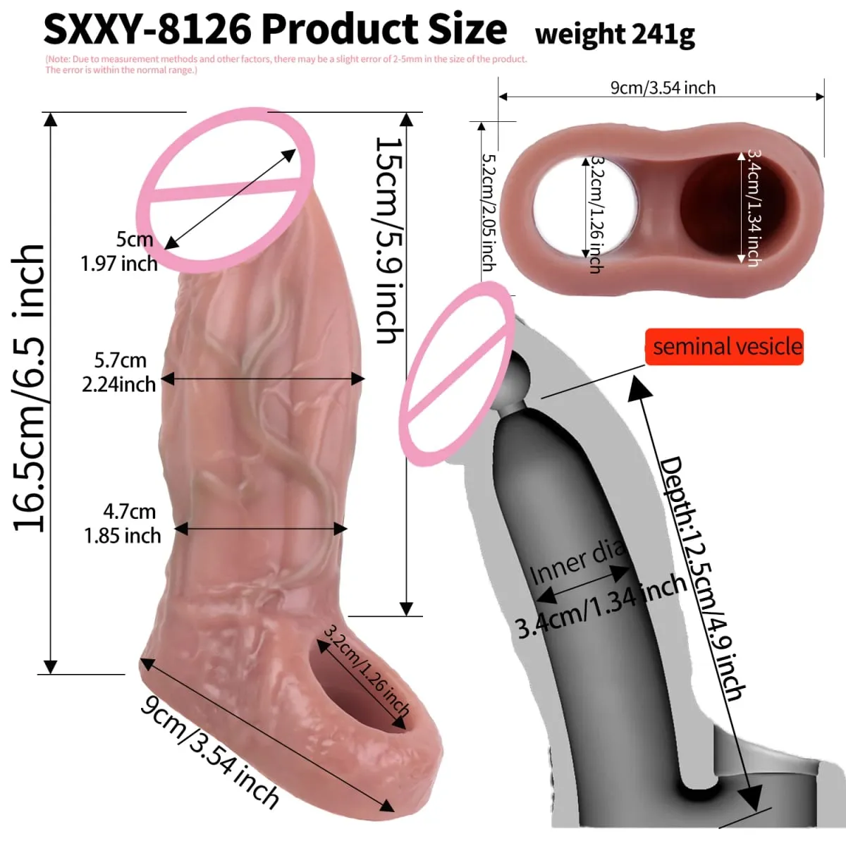 Close Head Realistic Penis Sleeve Szexjátékok férfiaknak Késleltetett magömlés Púshosszabbító Pároknak Sex Pleasure Sexshop — image 2