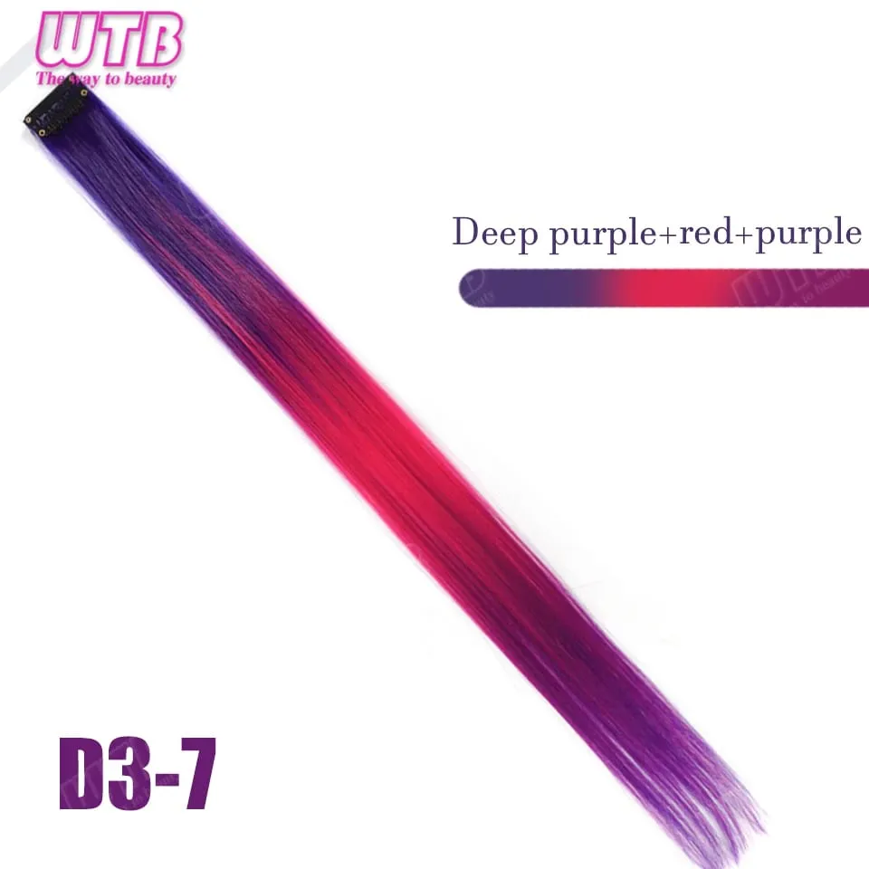 WTB Colored Synthetic Hair Extensions BB Clip Style Gradient Color Hair Extensions Suitable for Women's Daily Wear and Holidays — image 13