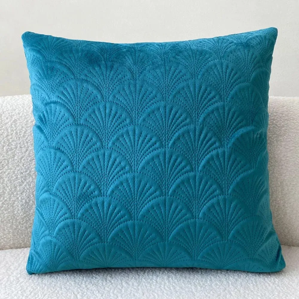 Nordic Simple Quilted Velvet Cushion Cover Solid Colors Decorative Throw Pillow Case 45x45cm for Sofa Bedside Home Decor — image 3