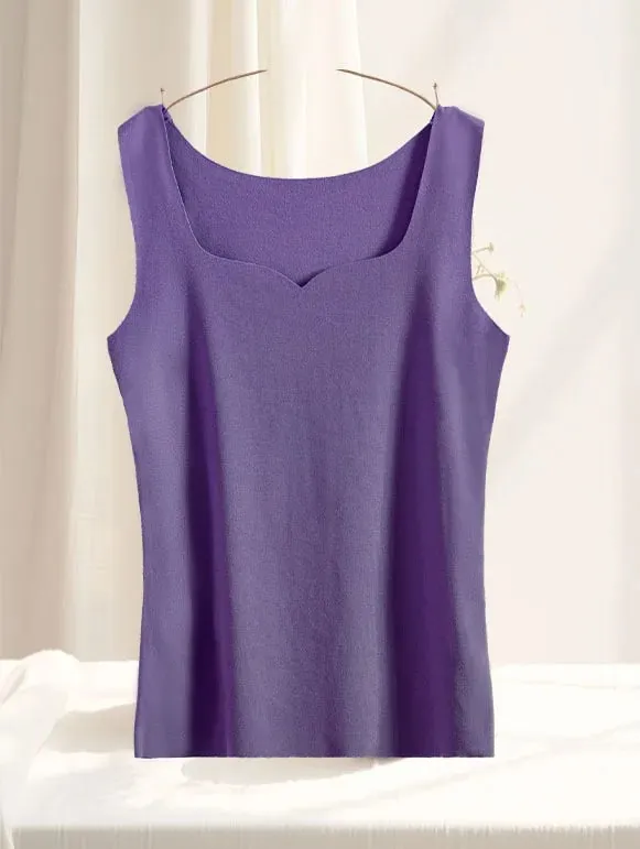 1pcs Women Thermal Tops Girls Traceless Solid Color Vest Base Layer Warm Tank Top Autumn Winter Female Sexy Slim Camisole