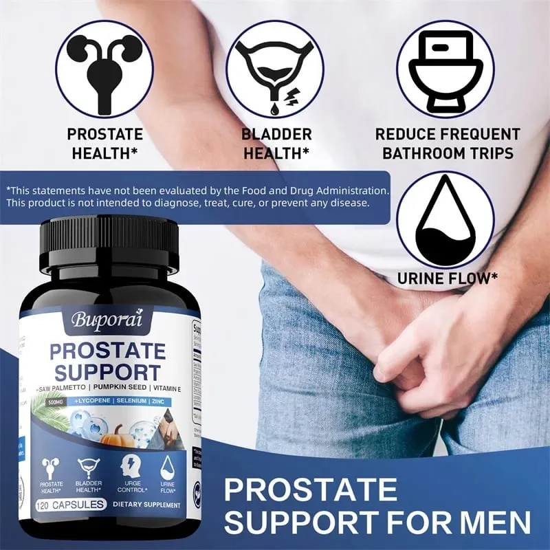 Prostatastöd - främjar prostata- och urinvägshälsan Minskar urineringsfrekvensen förbättrar immuniteten Icke-GMO