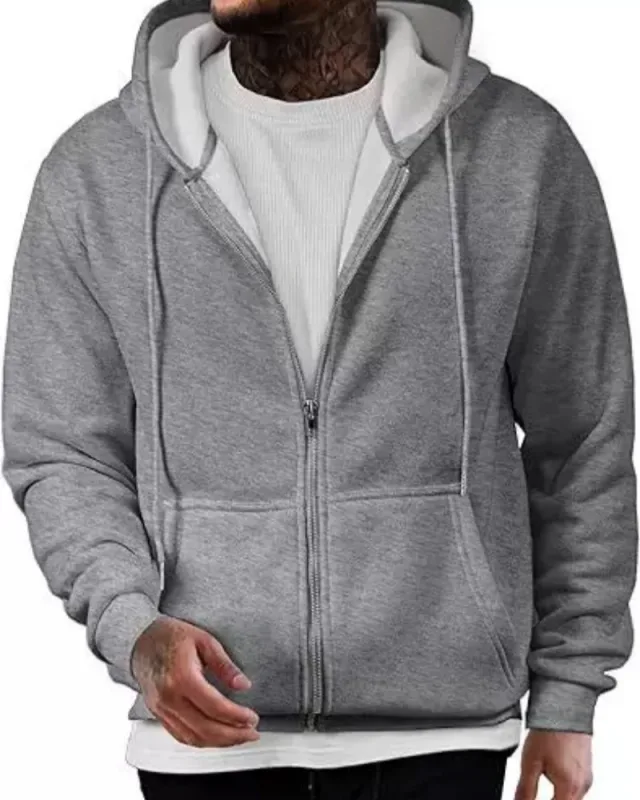 Moletom masculino de manga comprida com zíper, moda outono inverno casual solto ajuste moletom roupa esportiva masculina