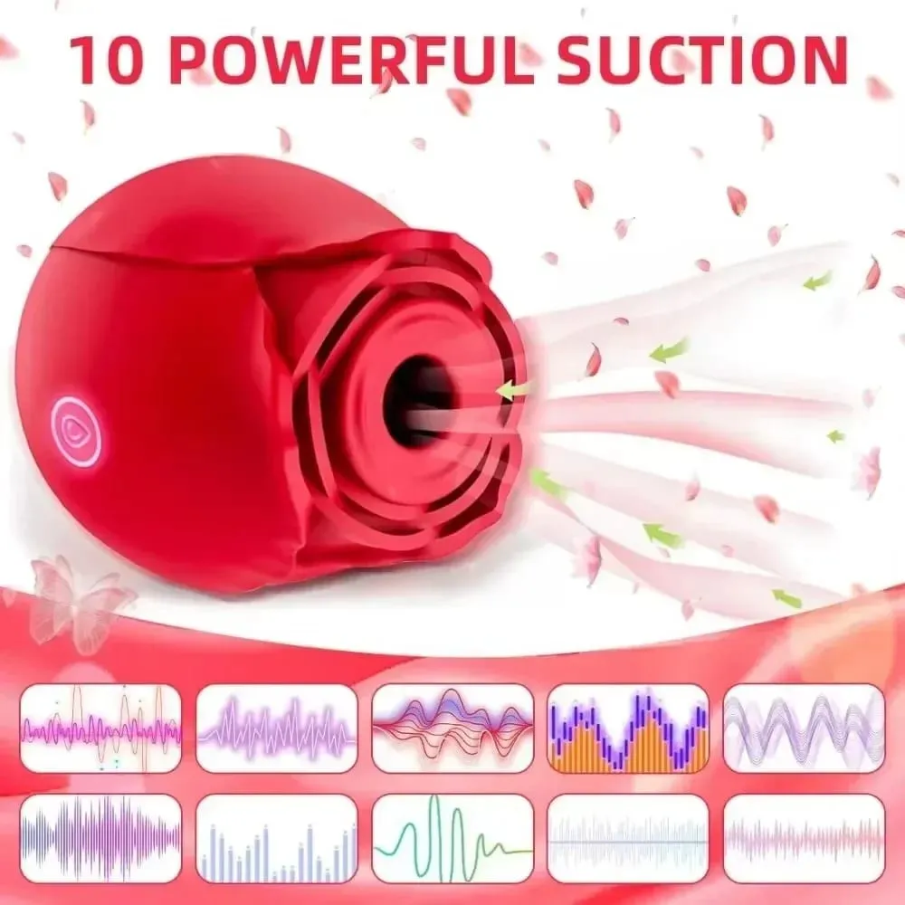 Rosas na hugis puki na sumisipsip ng vibrator halik sa puki ng utong na pasipsip sa bibig pagdila klitoris pagpapasigla masturbating sex toys para sa mga kababaihan — image 3