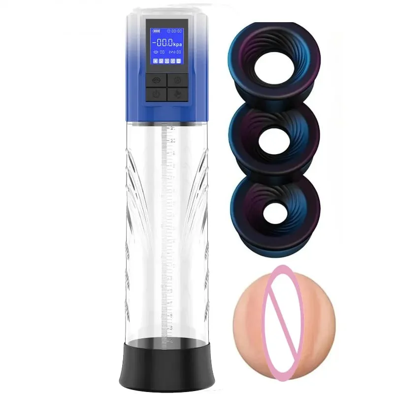 Electric Male Penis Pump Vacuum Sucking 9 Training Mode Penis Trainer Magnify Endurance Delay Ejaculation Adult Sex Toys for Men
