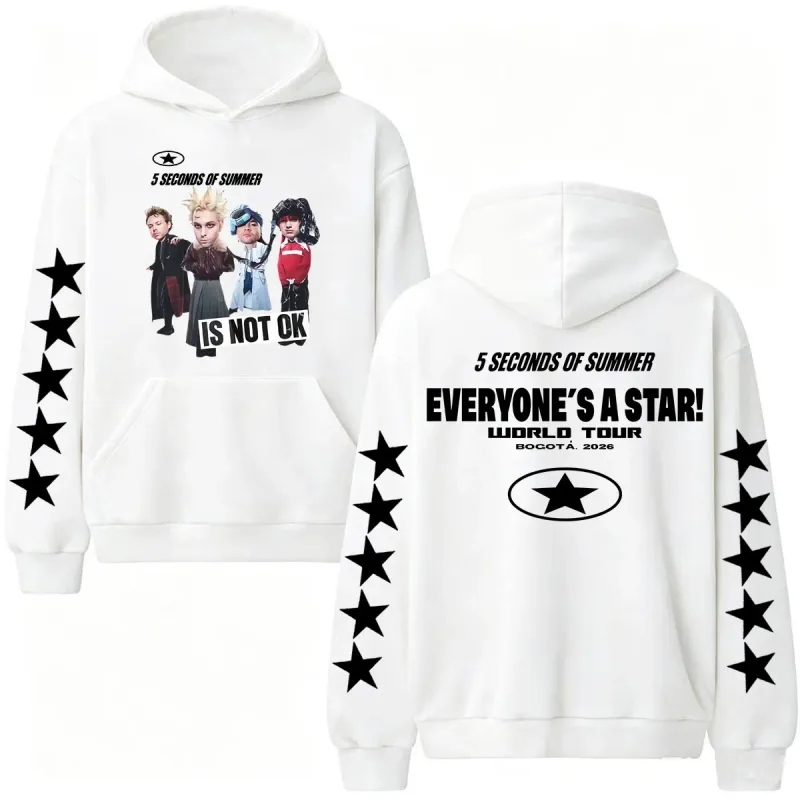 5 Seconds of Summer Everyone's A Star 2026 World Tour Hoodies Men's Clothes Hip Hop Pop Music Sweatshirt Casual Fleece Pullovers — image 7